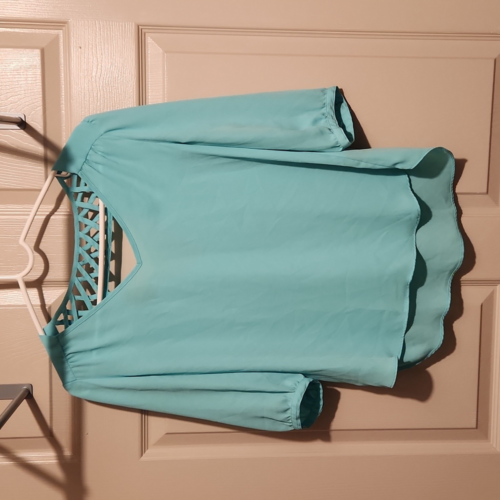 Women's small teal/light blue top